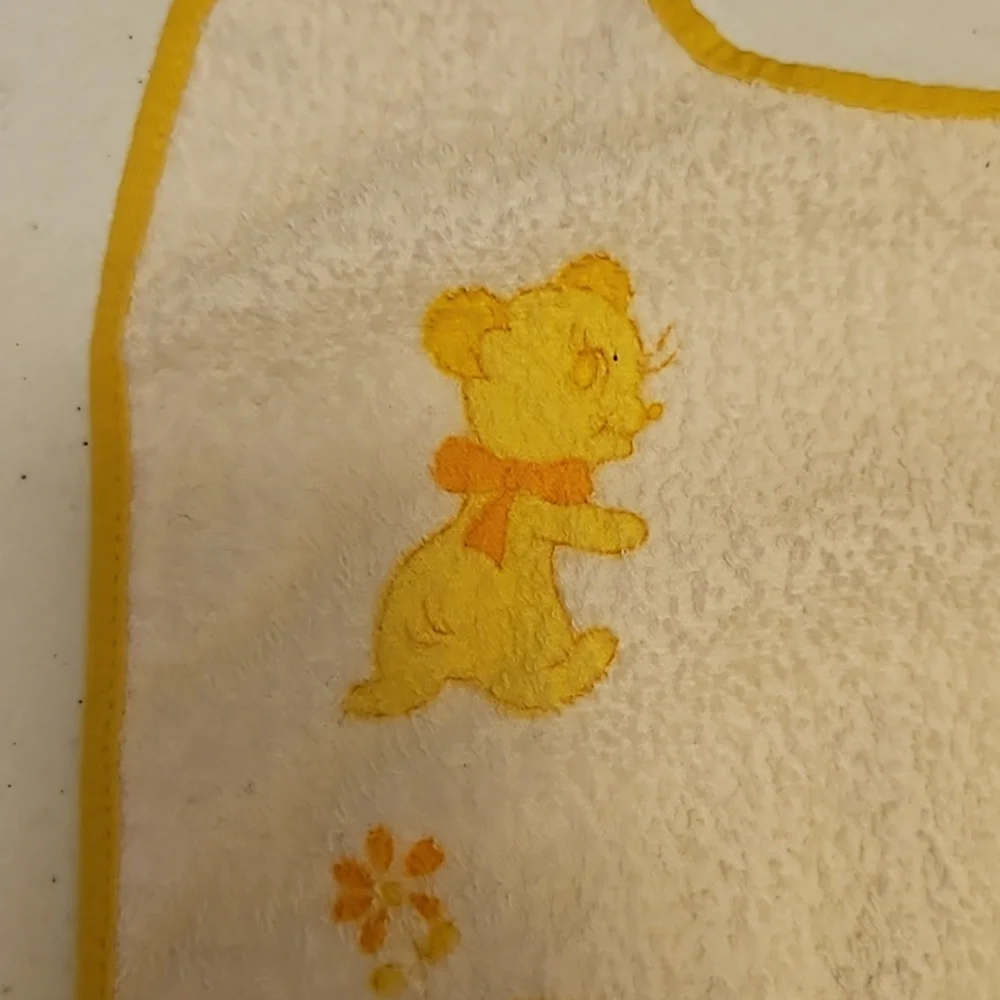 VINTAGE CARTERS BABY BIB YELLOW ORANGE WHITE
